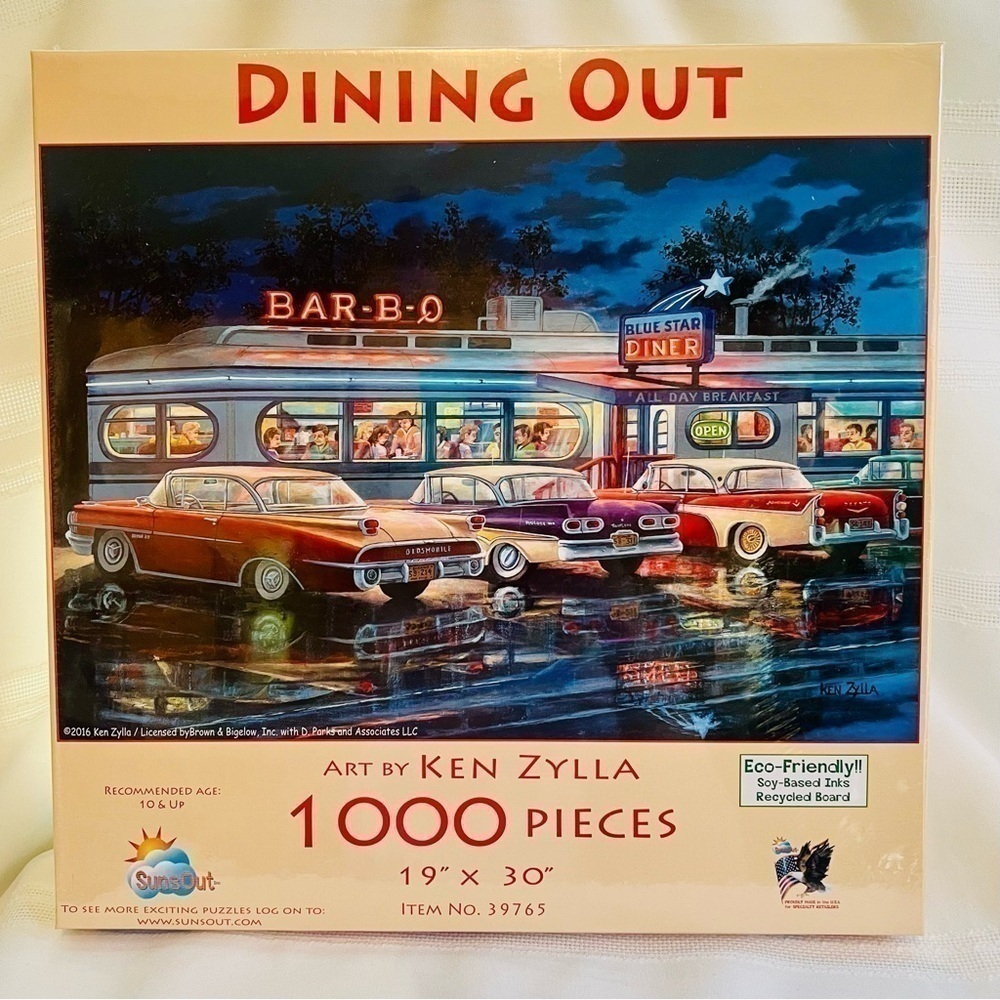 Jigsaw Puzzle DINING OUT 1000 Pc Panorama puzzle SunsOut‎ NEW SEALED Made in USA
